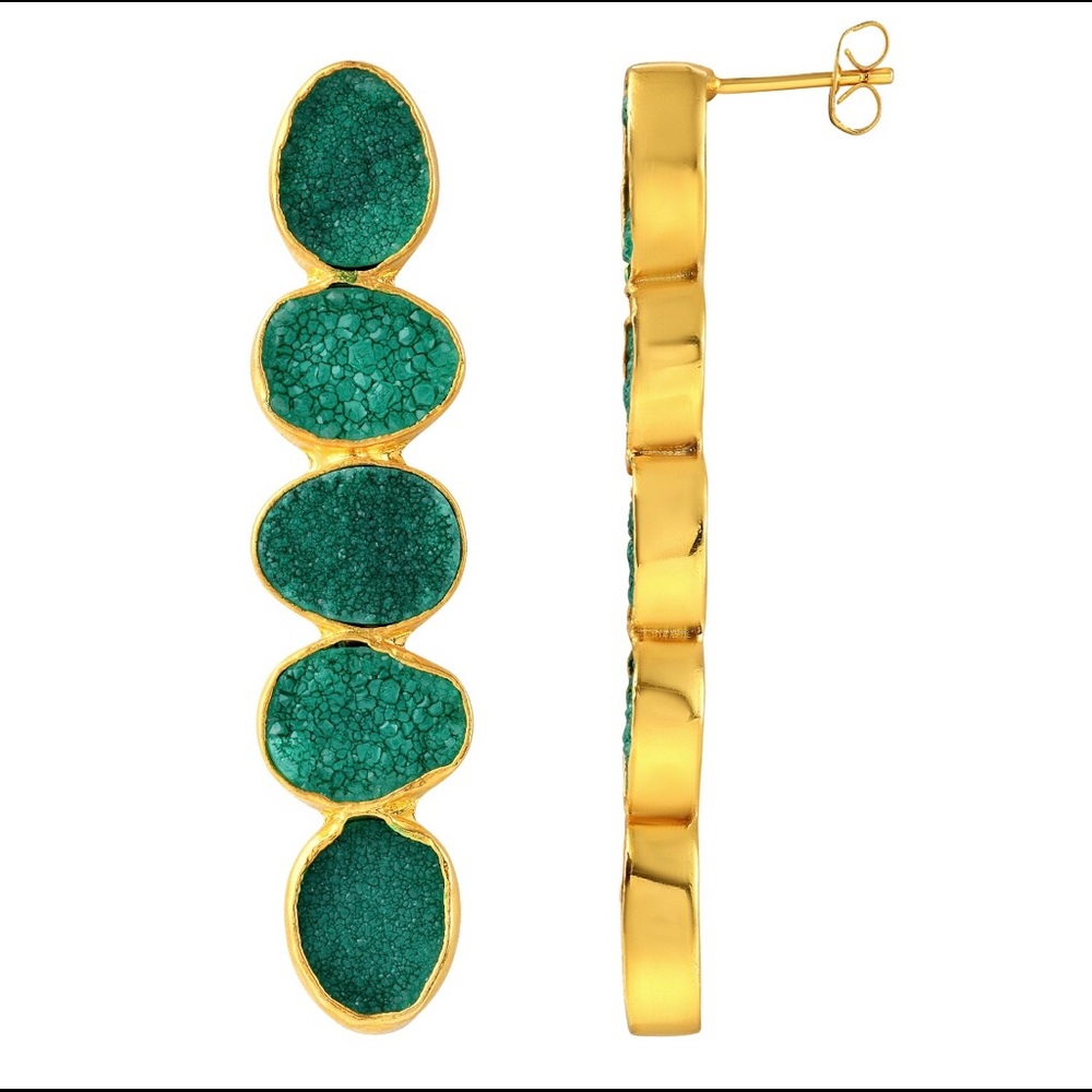 Green Druzzy Earrings